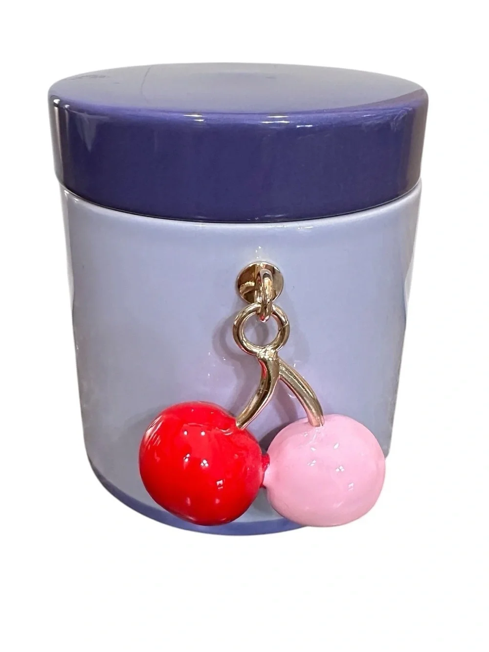 NWT Anthropologie Cherry Charm Fruity Ceramic Candle in Black Cherry & Tonka